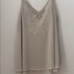 Cream Torrid Lace Detail Tank